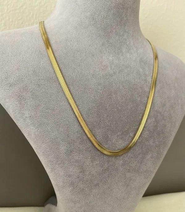Silken Herringbone Chain Necklace