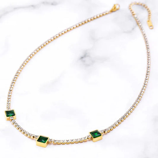 Emerald Radiance Tennis Necklace