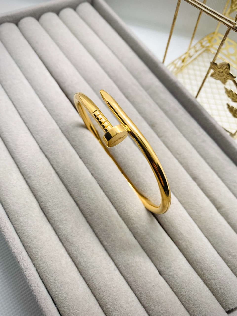 Golden Nail Cuff Bracelet