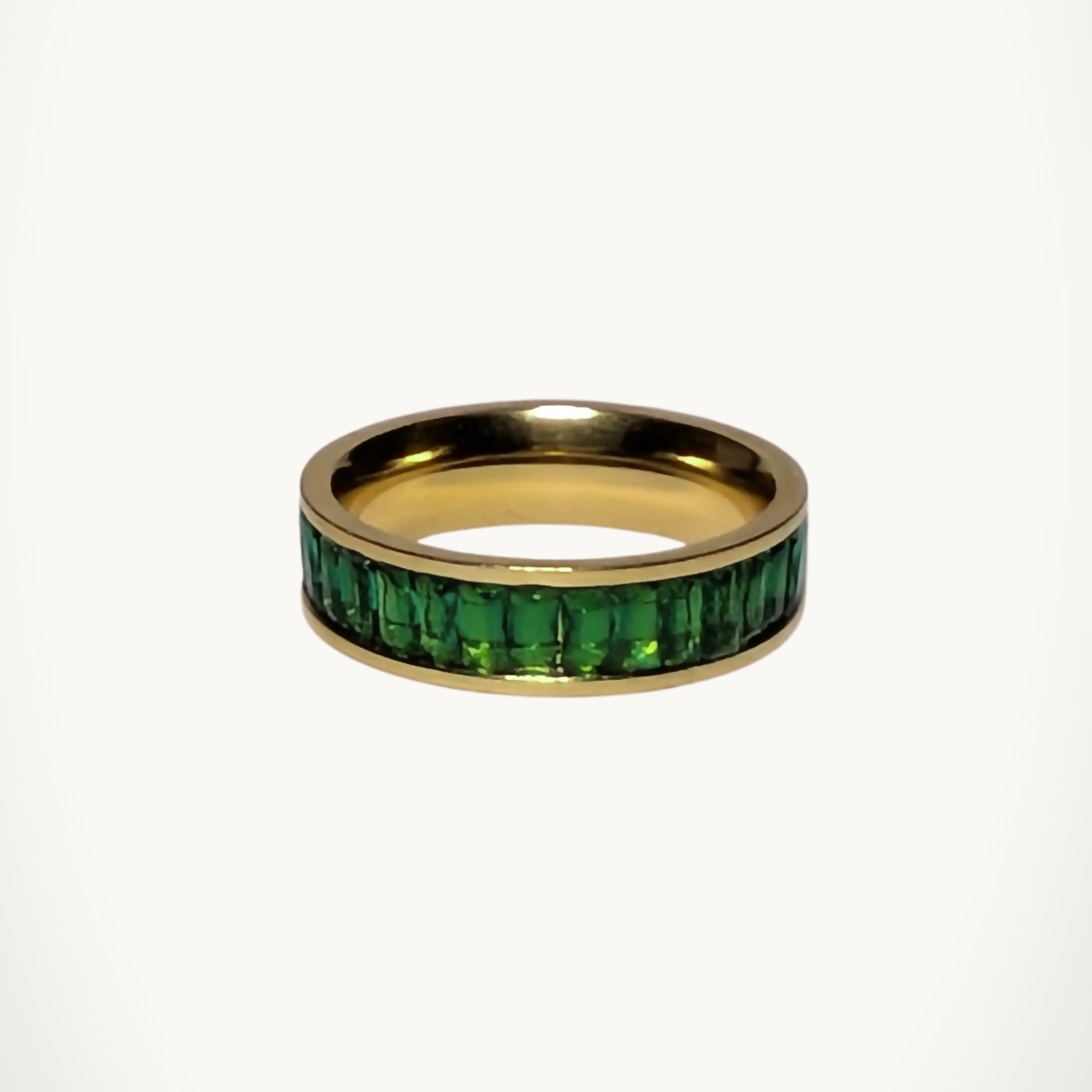 Golden Green Eternity Ring