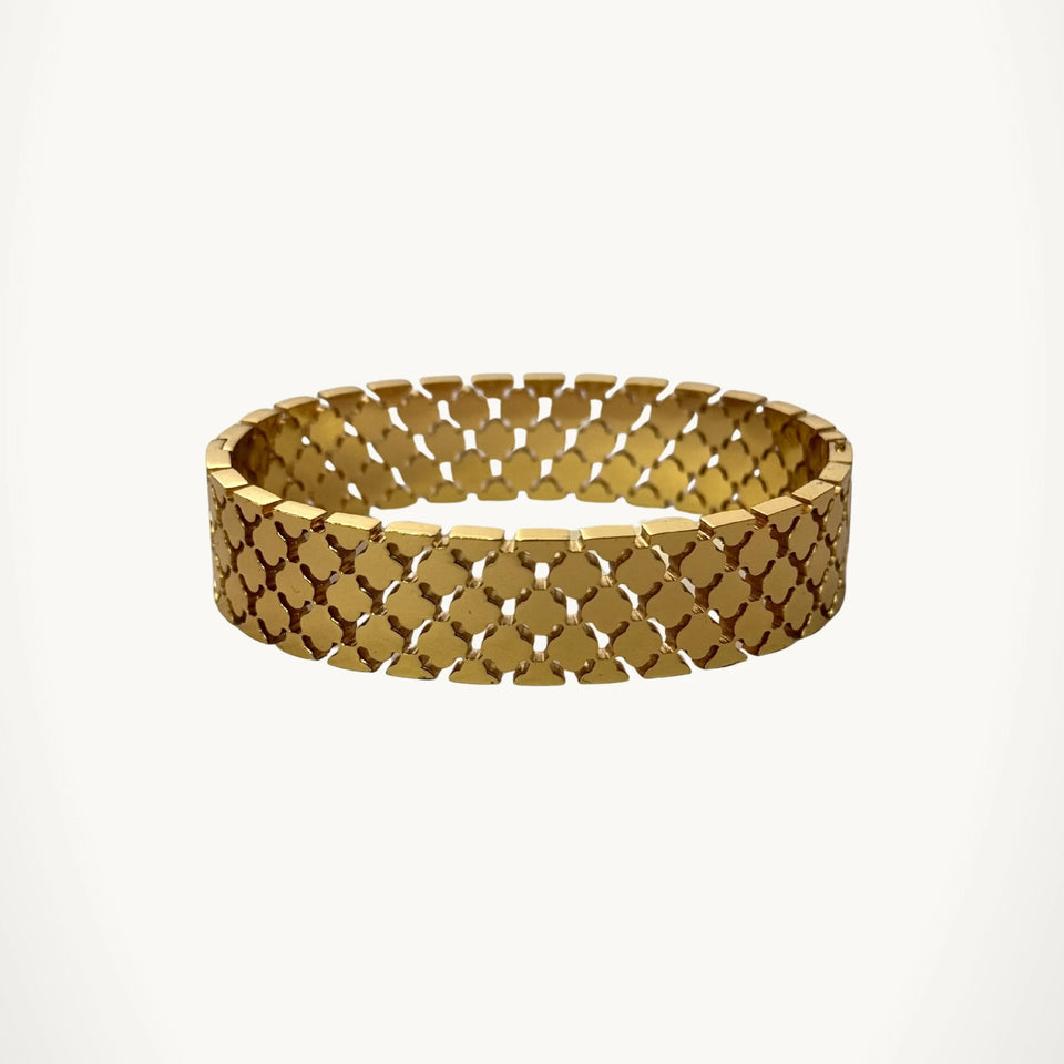 Luxe Tiled Gold Bangle