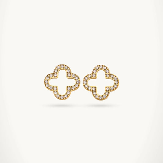 Pave Clover Stud