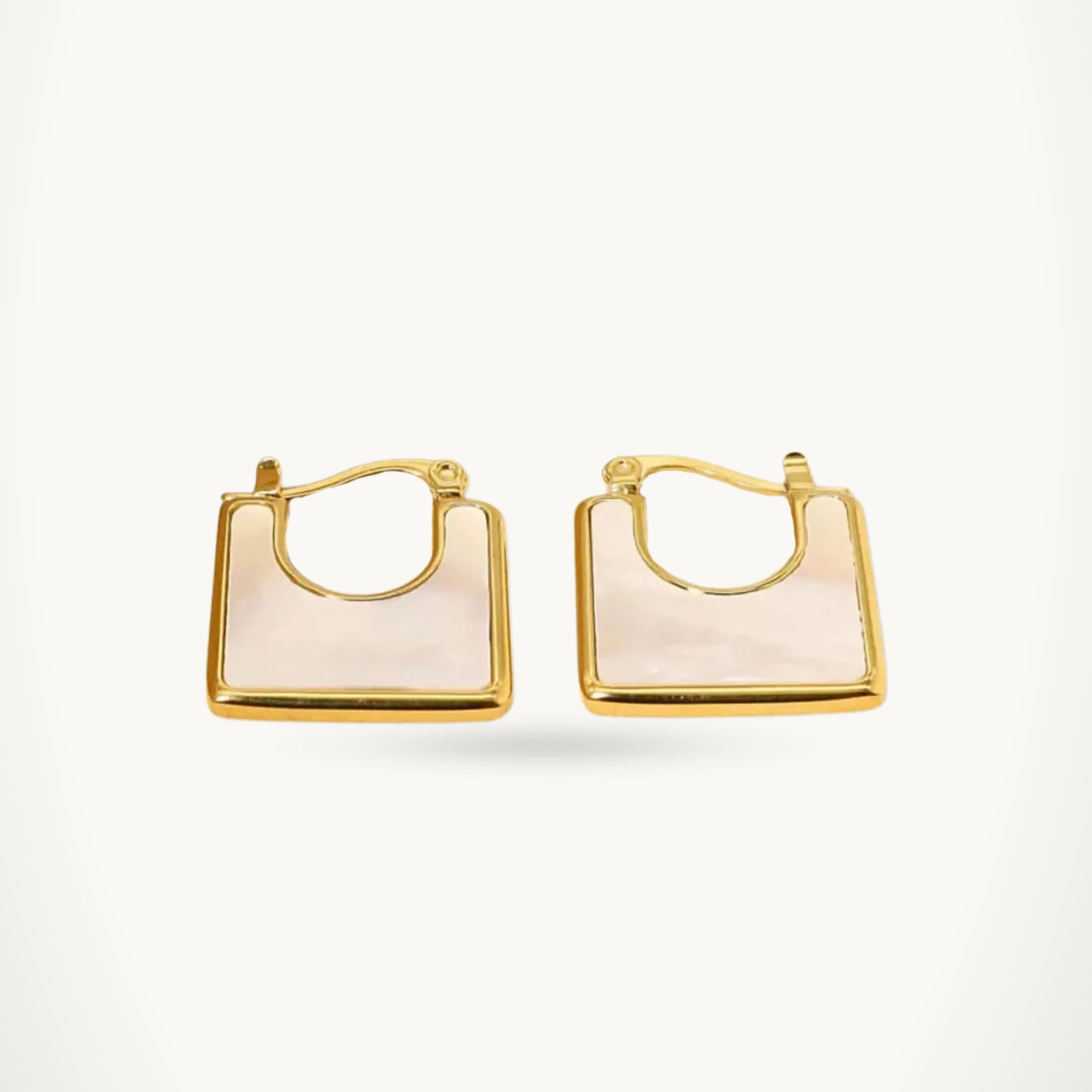 Pearl-Gloss Square Hoops