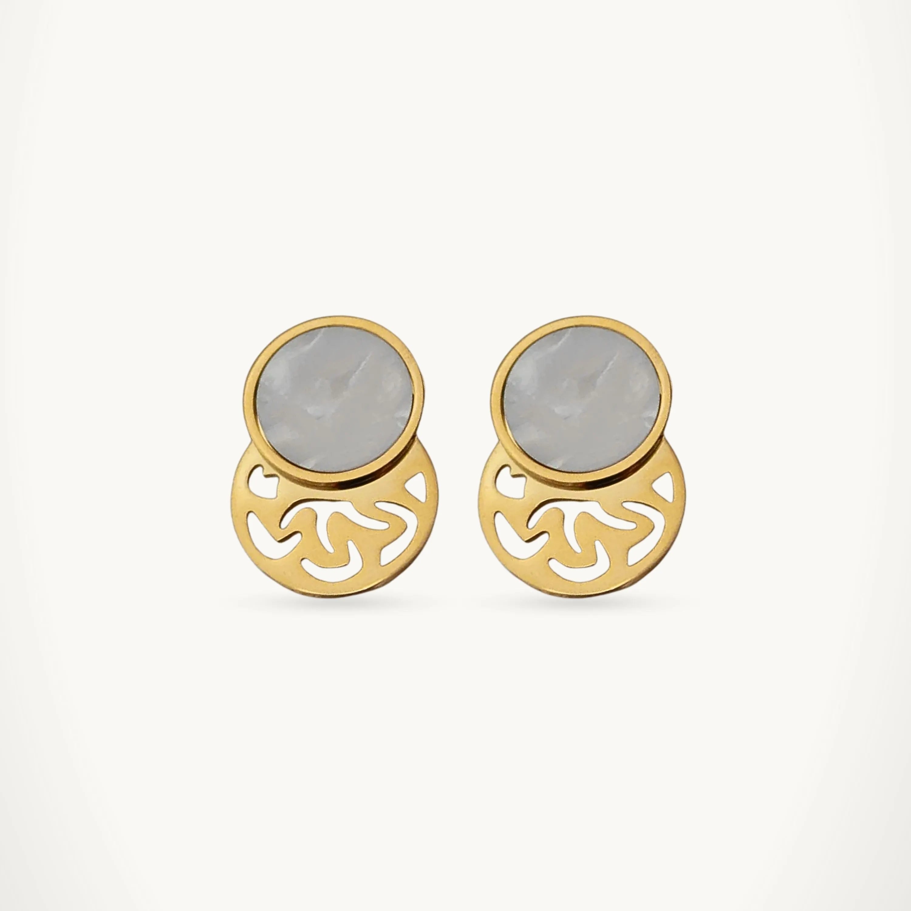 White Luxe Mosaic Stud