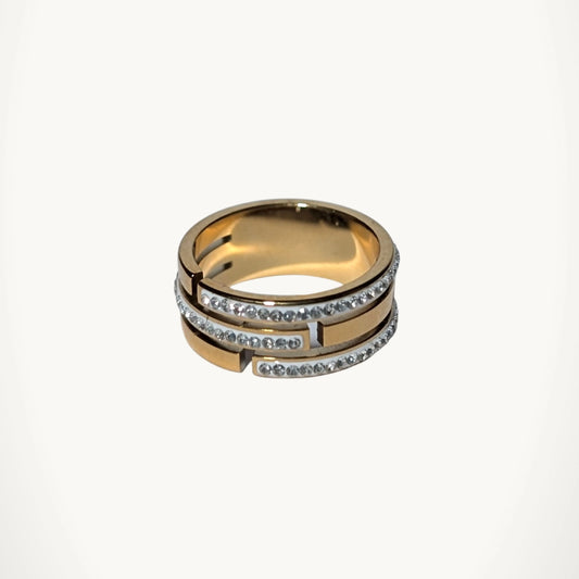 Triple Tier Crystal Ring