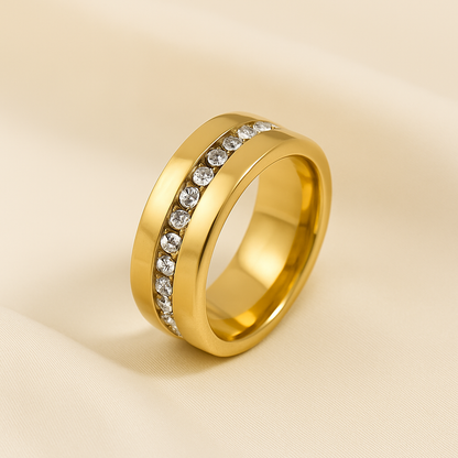 Crystal Groove Band Ring