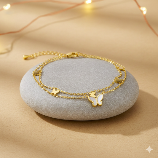 Monarch Flutter Double-Layer Bracelet