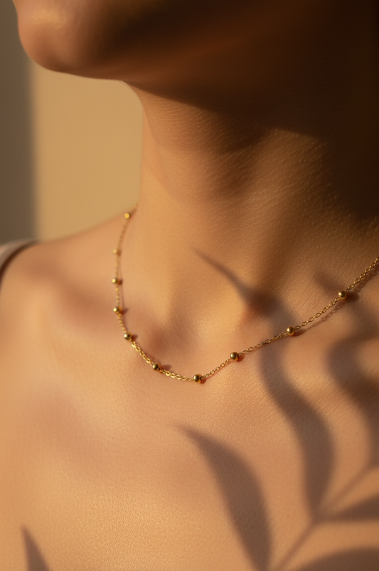 Delicate Gold Satellite Chain Necklace