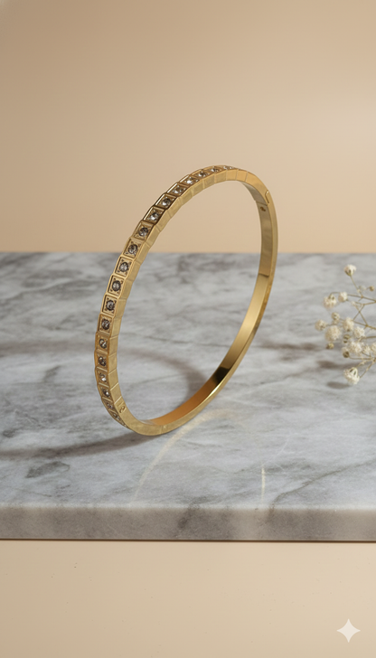 Pave Square Hinge Bangle