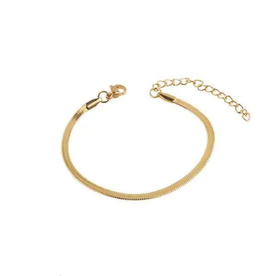 Serpent Gold Herringbone Bracelet
