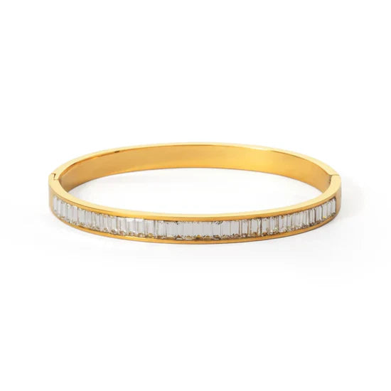 Crystal Gleam Baguette Bangle