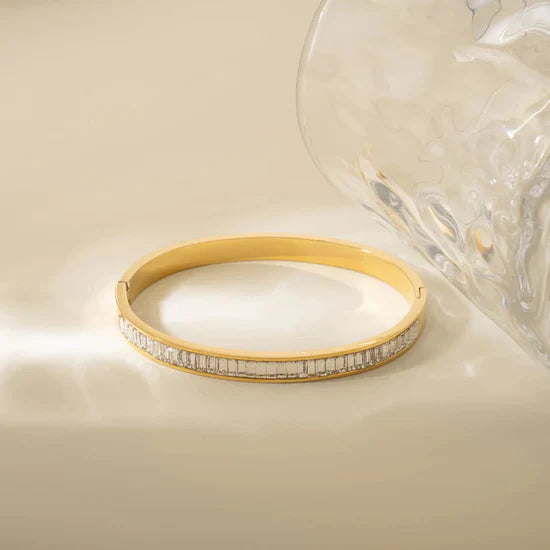 Crystal Gleam Baguette Bangle