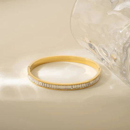 Crystal Gleam Baguette Bangle