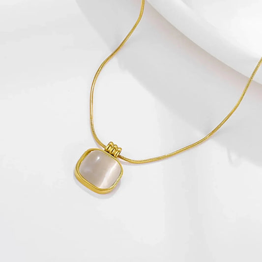 Luna Glow Square Pendant Necklace