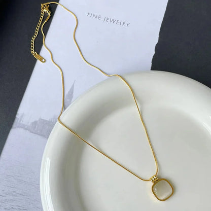 Luna Glow Square Pendant Necklace