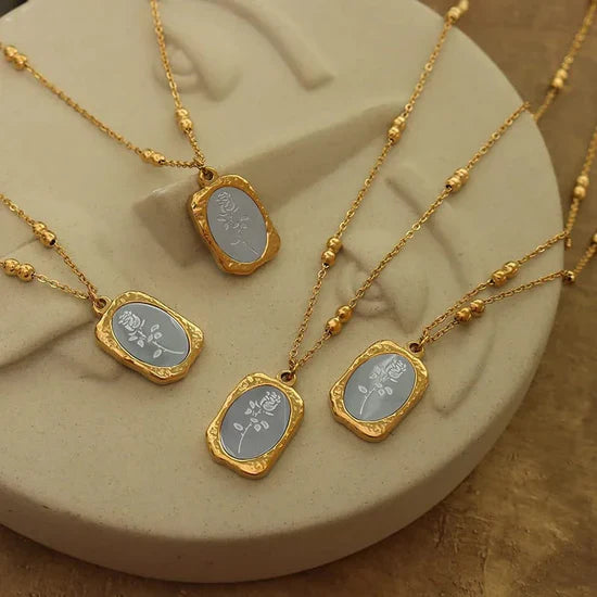 Midnight Rose Pendant Necklace