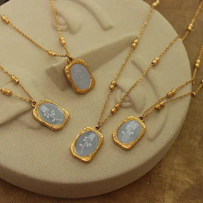 Midnight Rose Pendant Necklace