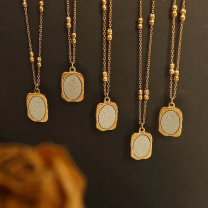 Midnight Rose Pendant Necklace