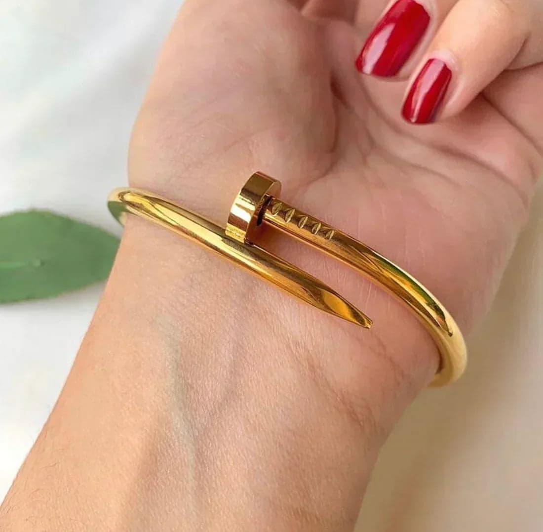 Golden Nail Cuff Bracelet