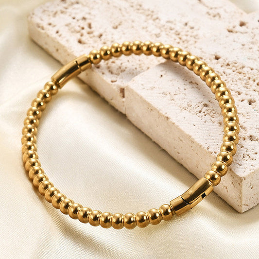 Golden Beaded Cuff Bracelet