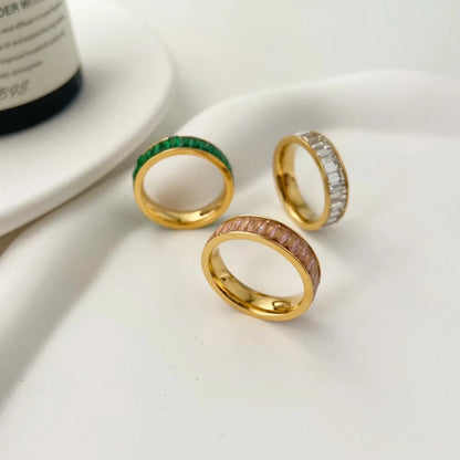 Golden White Baguette Eternity Ring