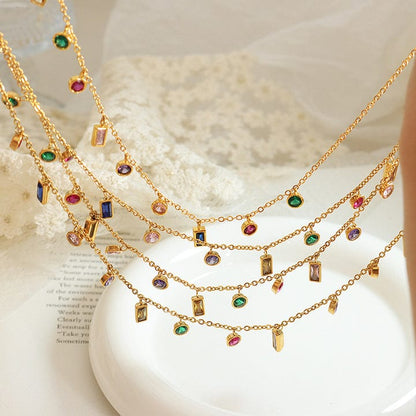 Kaleidoscope Gem Drop Necklace