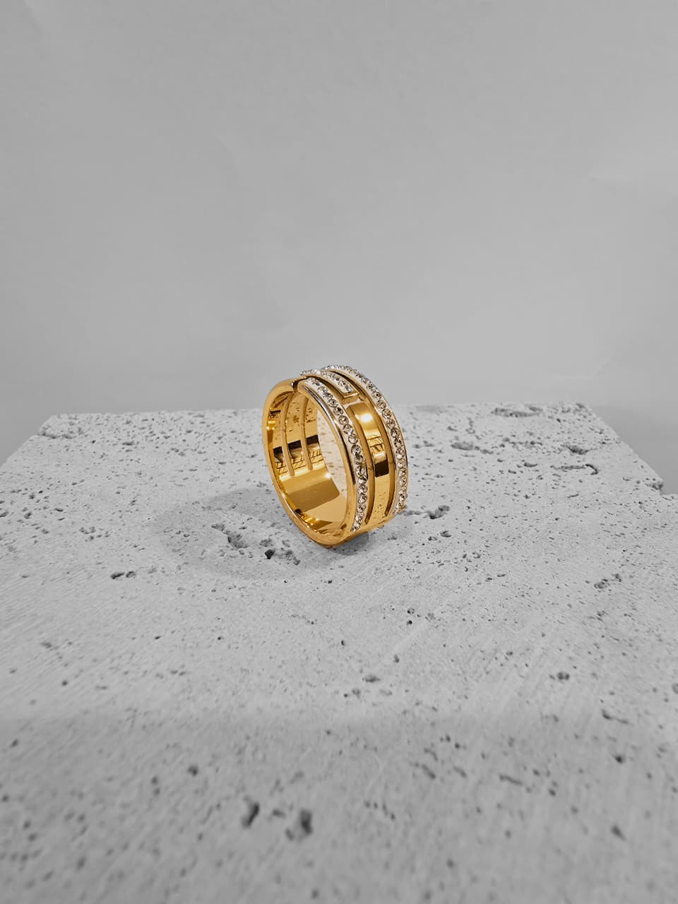 Triple Tier Crystal Ring