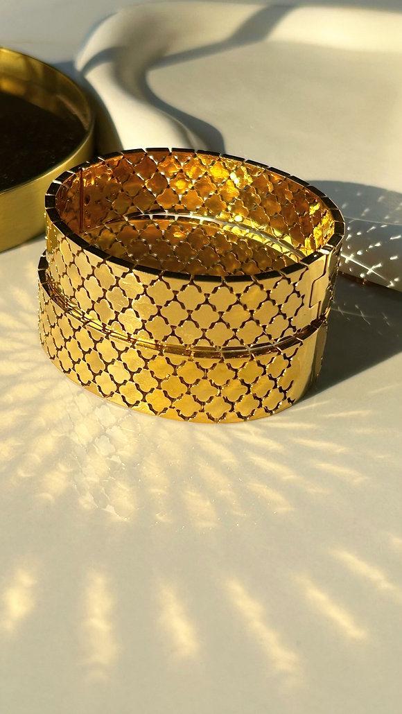 Luxe Tiled Gold Bangle
