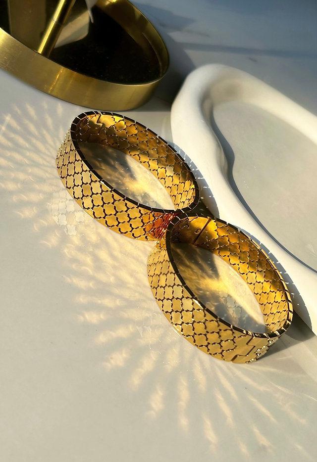 Luxe Tiled Gold Bangle