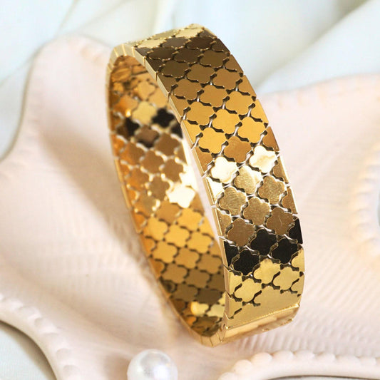 Luxe Tiled Gold Bangle