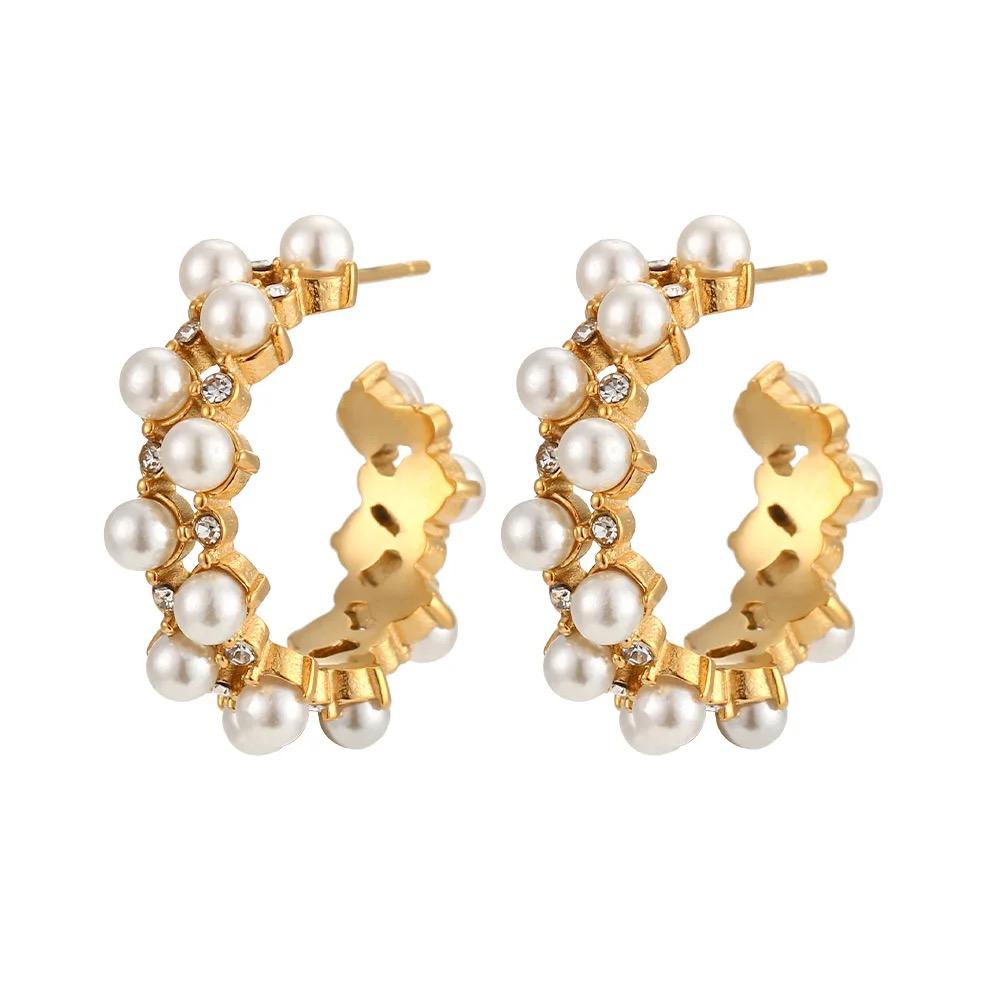 Pearl Burst Hoop Earrings