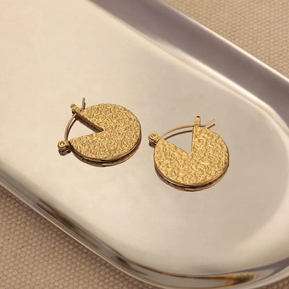 Textured Radiance Cutout Hoop Earrings