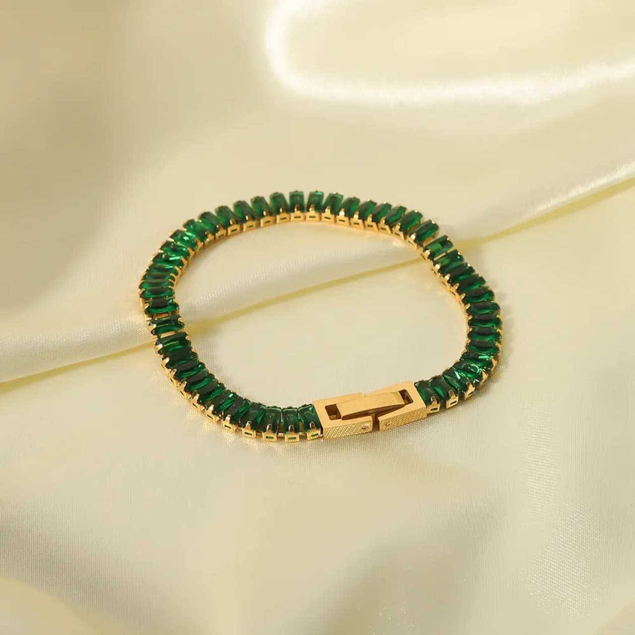Emerald Radiance Tennis Bracelet