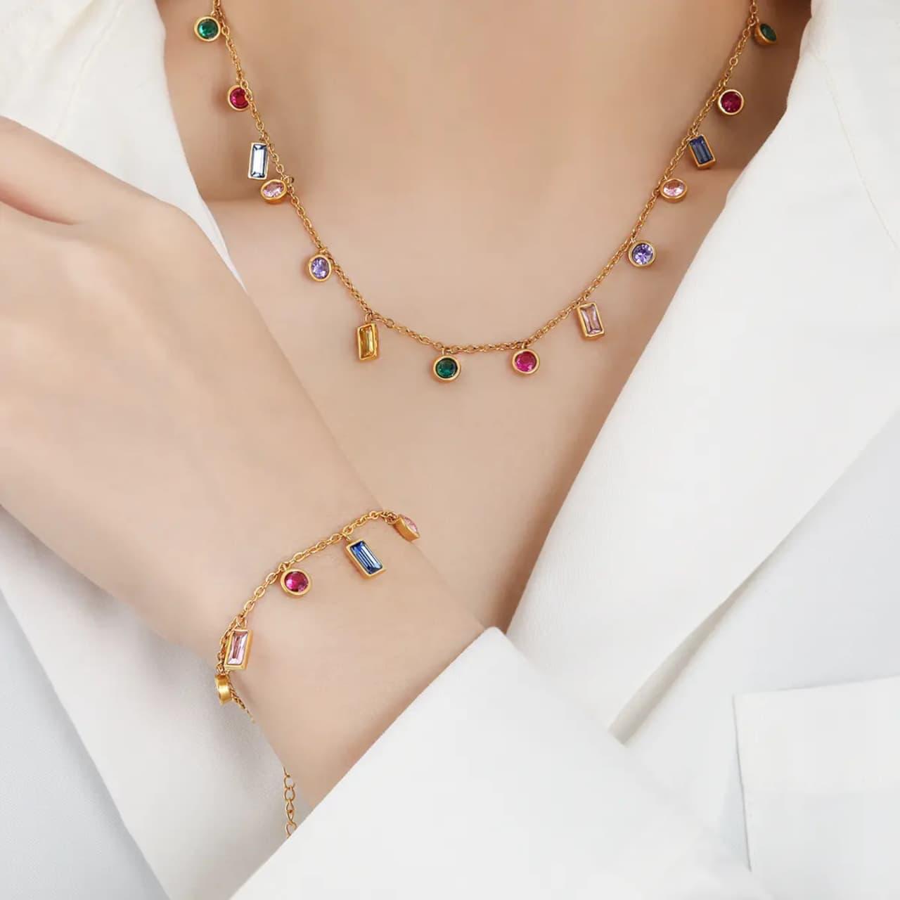 Kaleidoscope Gem Drop Necklace