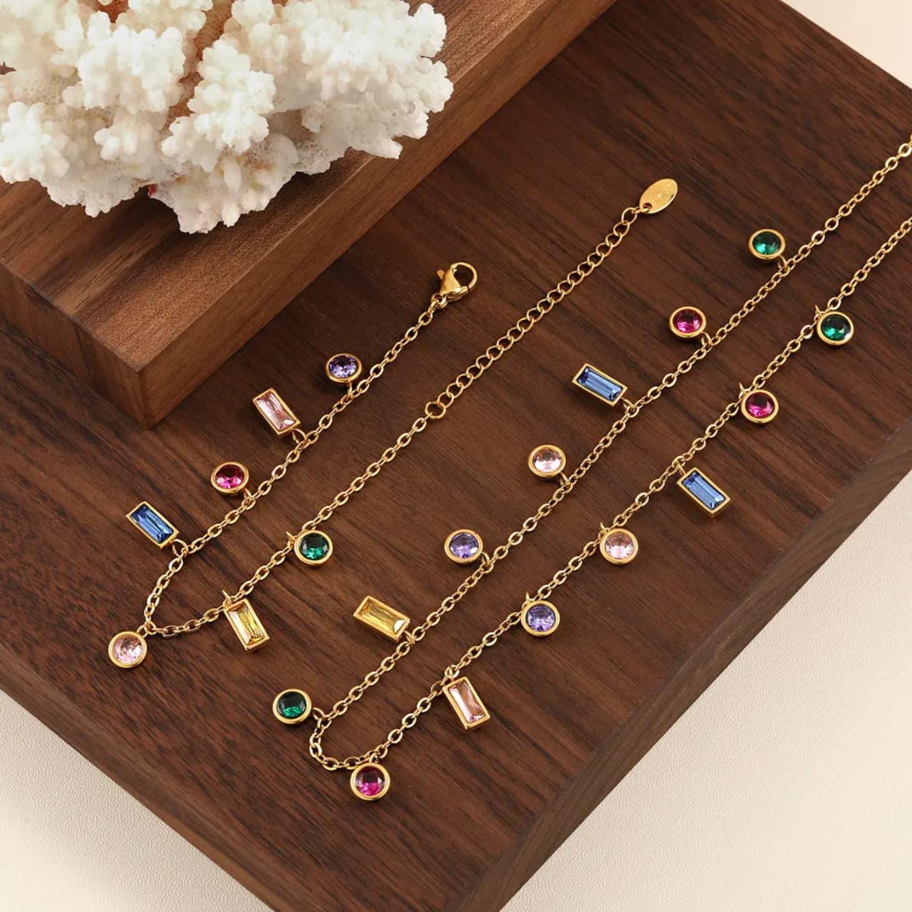 Kaleidoscope Gem Drop Necklace