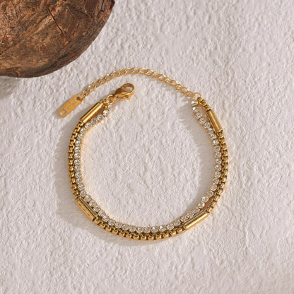 Dual-Strand Bar & Pave Bracelet