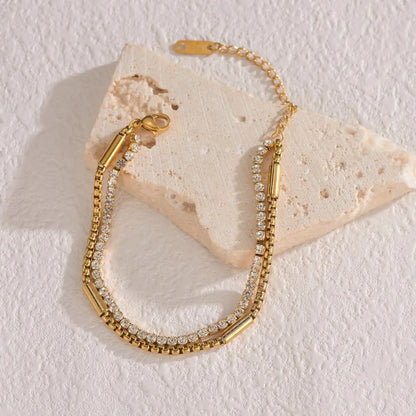 Dual-Strand Bar & Pave Bracelet