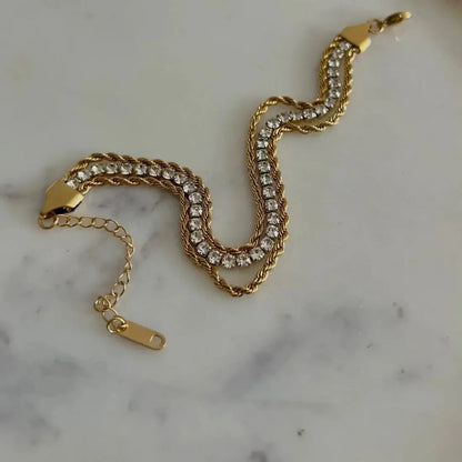 Rope & Pave Dual Strand Bracelet