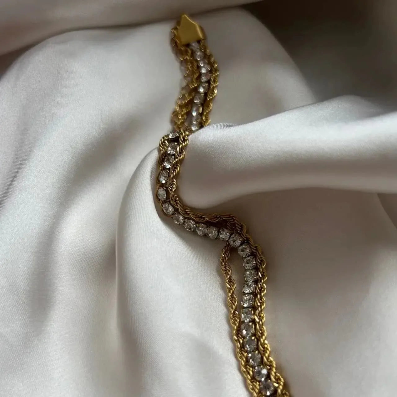 Rope & Pave Dual Strand Bracelet