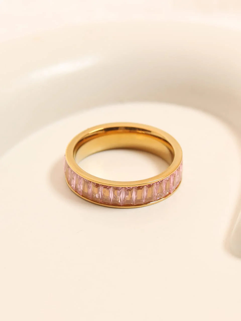 Golden Pink Eternity Ring