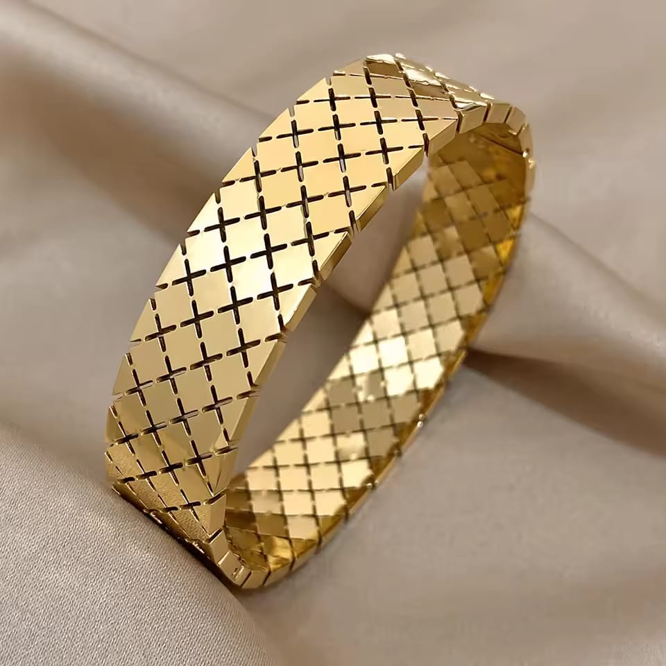 Luxe Tiled Gold Bangle
