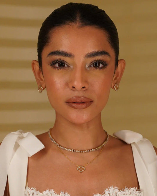 Pave Clover Luck Stud Earrings